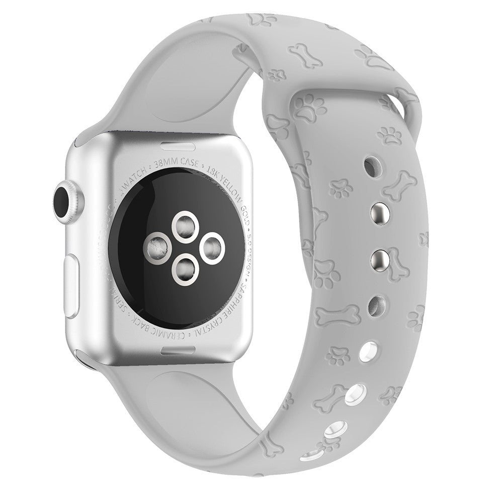 Komfortabel Apple Watch Series 7 45mm Silikone Rem - Sølv#serie_7