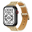 Lief Apple Watch Series 7 45mm Echt leer en Strass Bandje