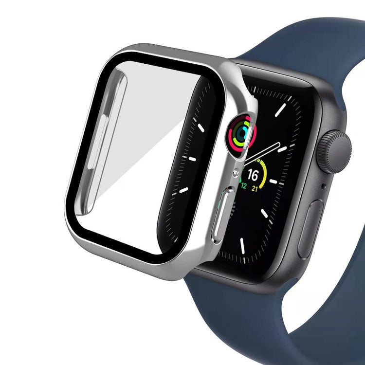 Fint Apple Watch Series 7 45mm Cover med Skærmbeskytter i Plastik og Hærdet Glas - Blå#serie_5