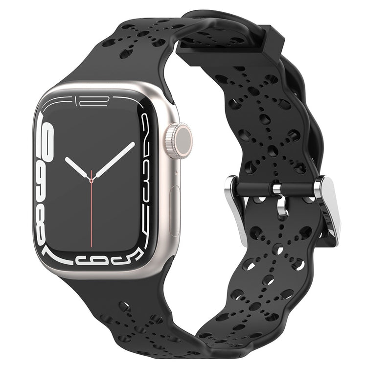 Vildt fed Apple Watch Series 7 45mm Silikone Urrem - Sort#serie_5