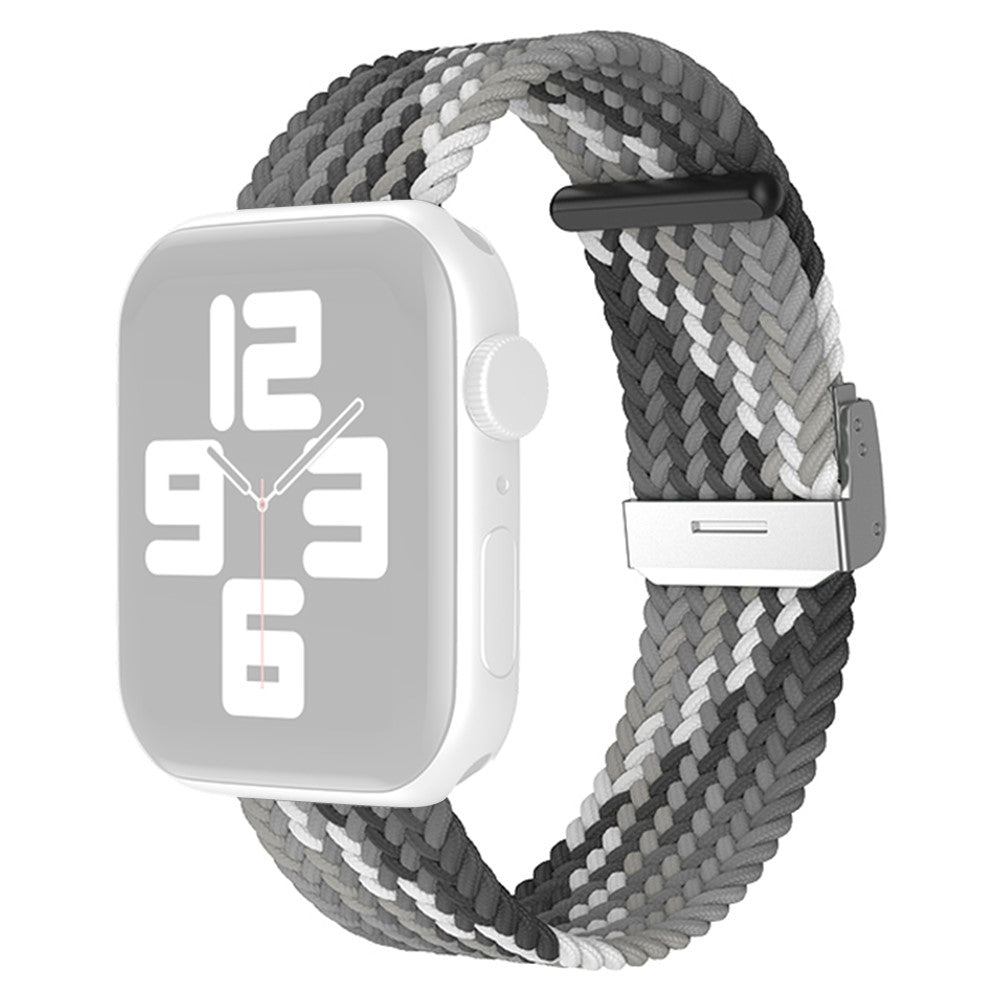 Rigtigt slidstærk Apple Watch Series 7 45mm Nylon Rem - Sølv#serie_18