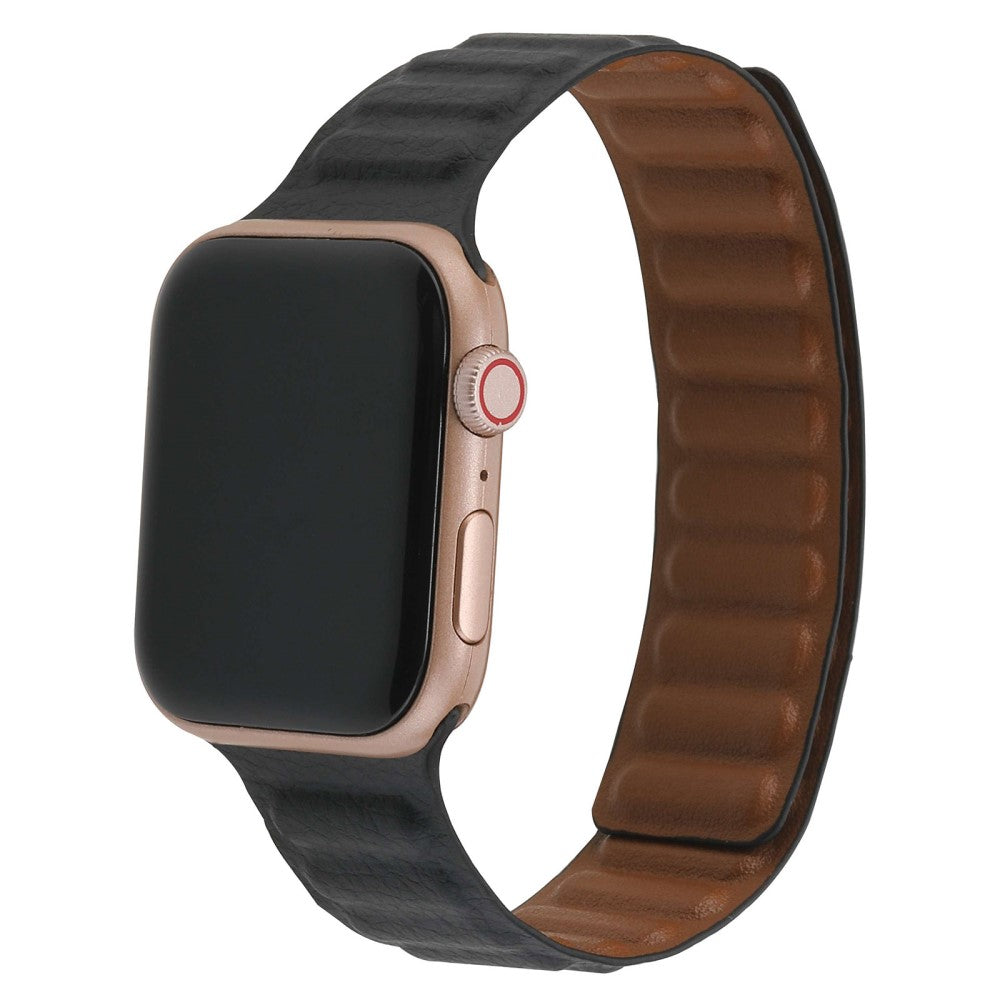 Rigtigt rart Universal Apple Ægte læder Urrem - Sort#serie_6