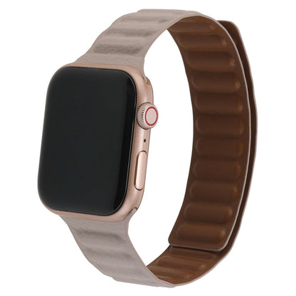 Rigtigt rart Universal Apple Ægte læder Urrem - Beige#serie_8