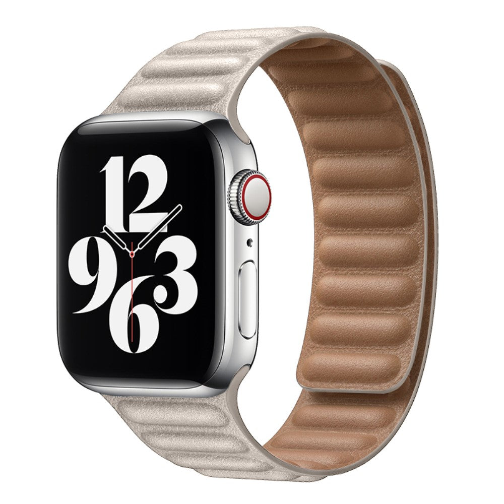 Super pænt Universal Apple Ægte læder Urrem - Beige#serie_25