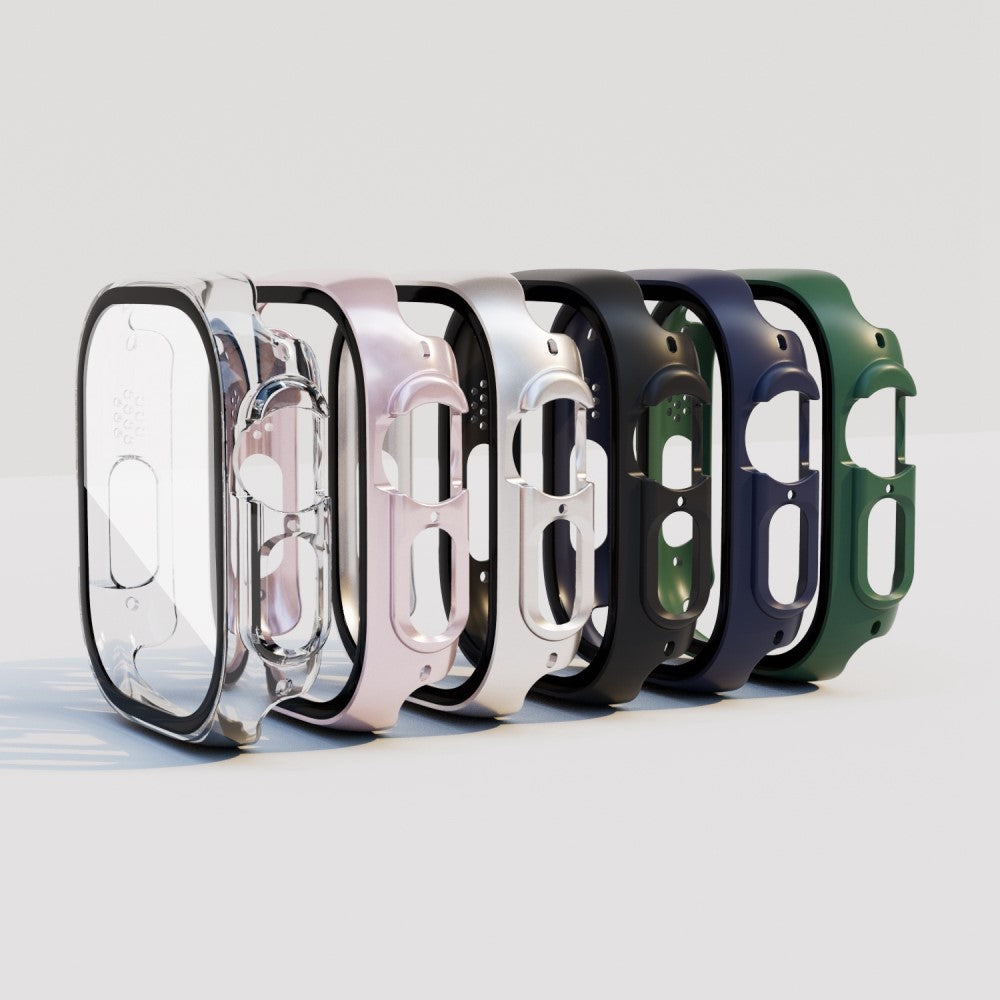 Mega Flot Apple Watch Ultra Cover med Skærmbeskytter i Plastik og Hærdet Glas - Sort#serie_1
