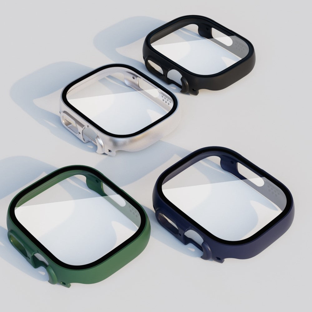 Mega Flot Apple Watch Ultra Cover med Skærmbeskytter i Plastik og Hærdet Glas - Grøn#serie_3