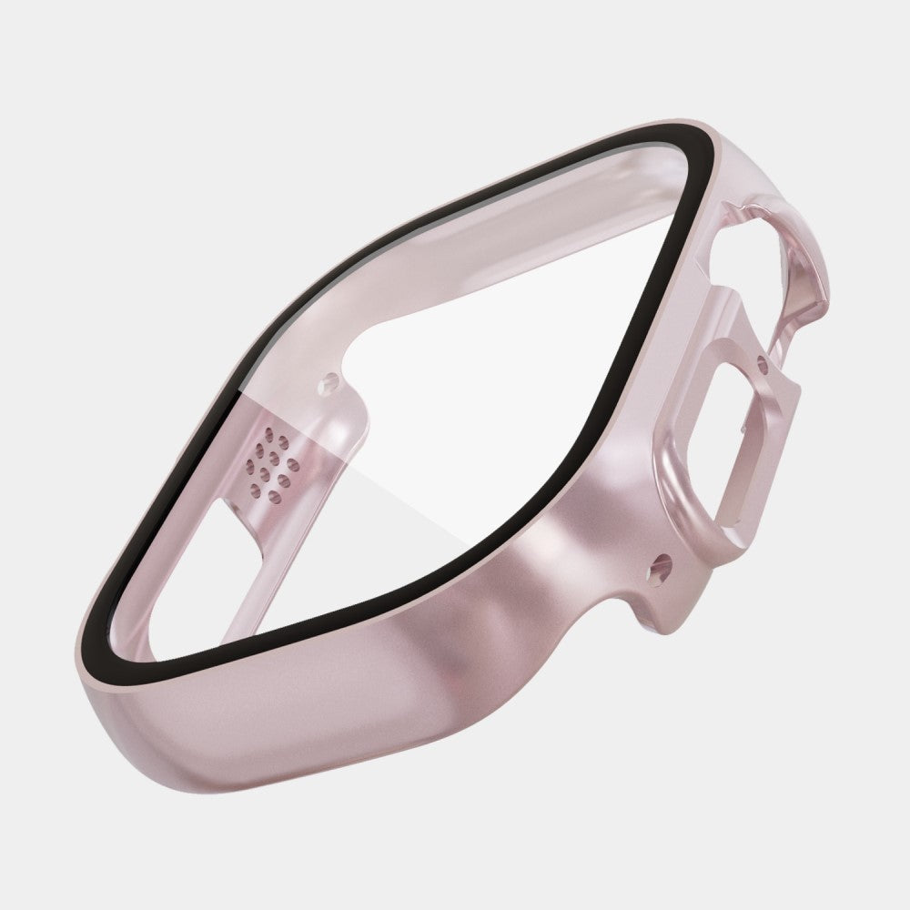 Mega Flot Apple Watch Ultra Cover med Skærmbeskytter i Plastik og Hærdet Glas - Pink#serie_5