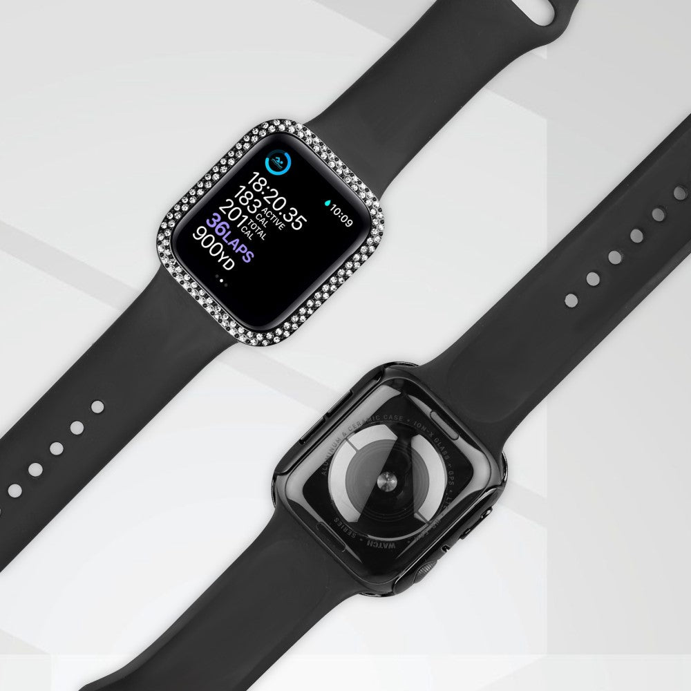 Godt Apple Watch Ultra Cover med Skærmbeskytter i Plastik og Hærdet Glas - Sort#serie_1