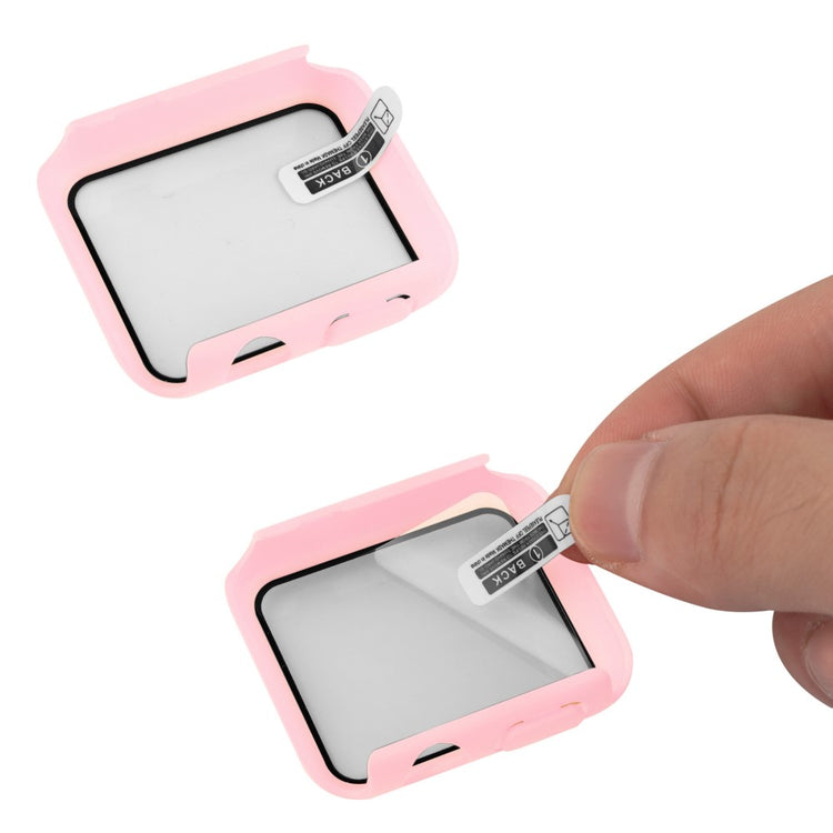 Vildt Fed Apple Watch Ultra Cover med Skærmbeskytter i Plastik og Hærdet Glas - Pink#serie_11