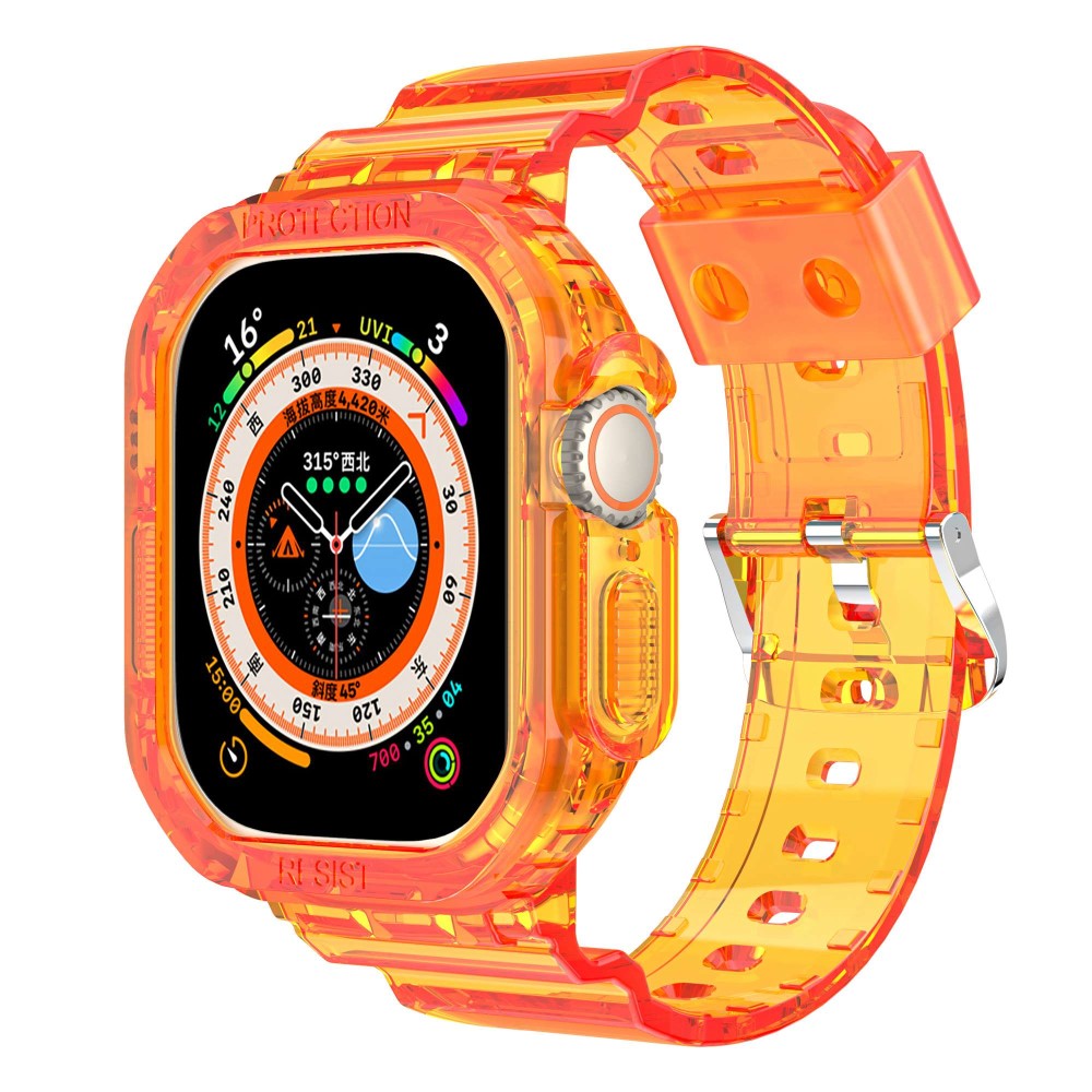Meget skøn Apple Watch Ultra Silikone Rem - Orange#serie_1