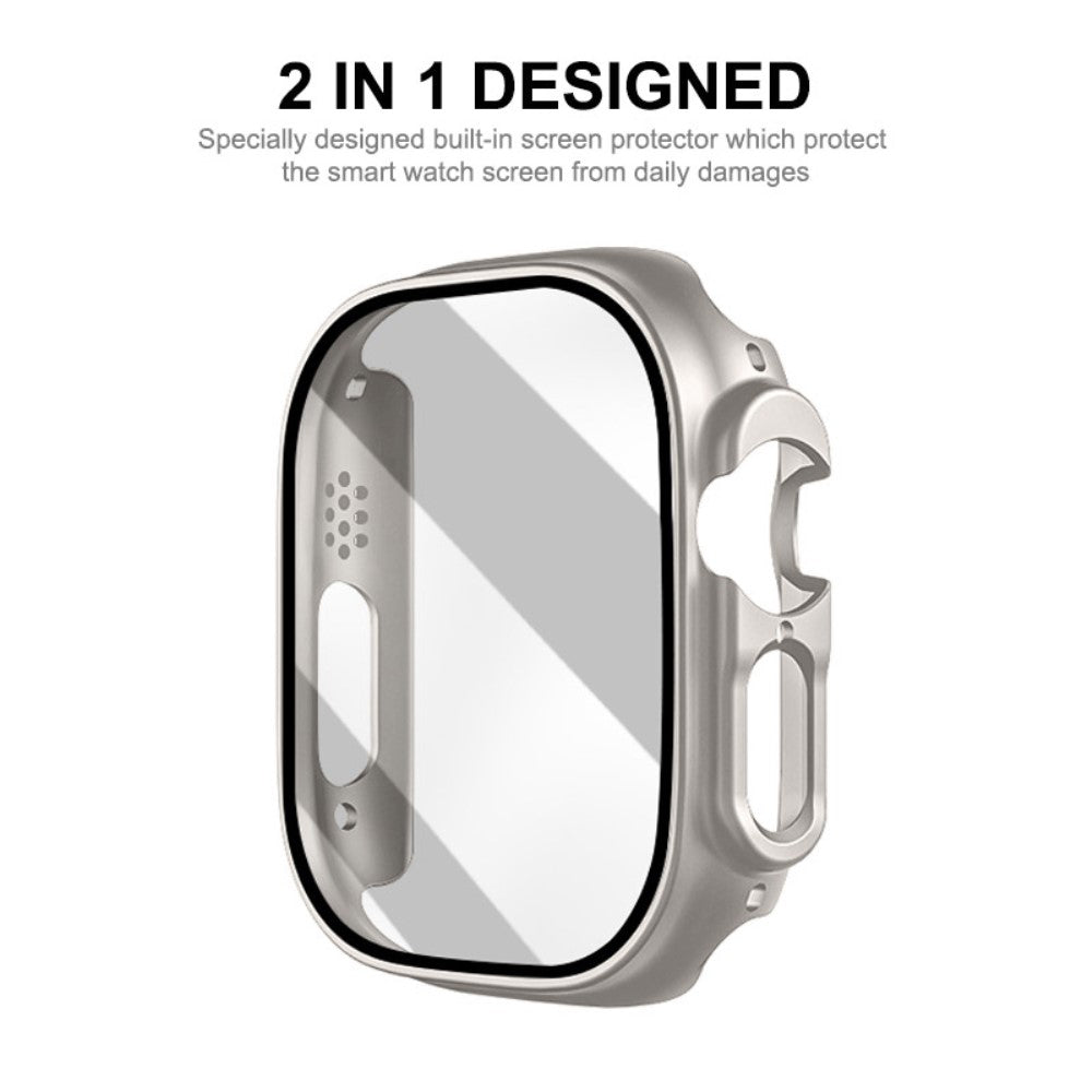 Mega Fed Apple Watch Ultra Cover med Skærmbeskytter i Plastik og Hærdet Glas - Sort#serie_9