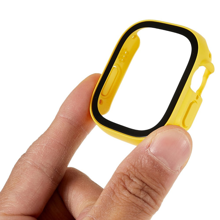 Vildt Fed Apple Watch Ultra Cover med Skærmbeskytter i Plastik og Hærdet Glas - Gul#serie_6