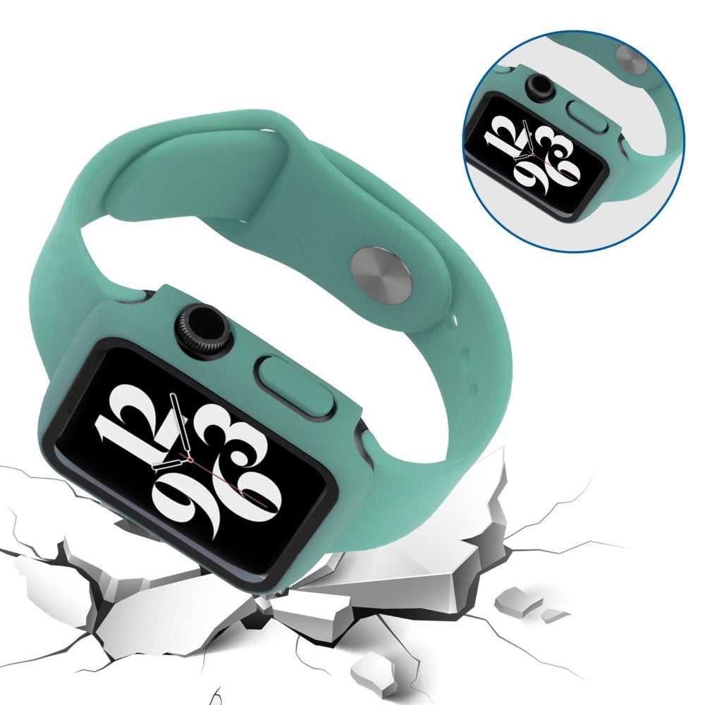Apple Watch Series 8 (41mm) / Apple Watch Series 7 41mm Plastik Rem med Cover og Hærdet Glas - Grøn#serie_15