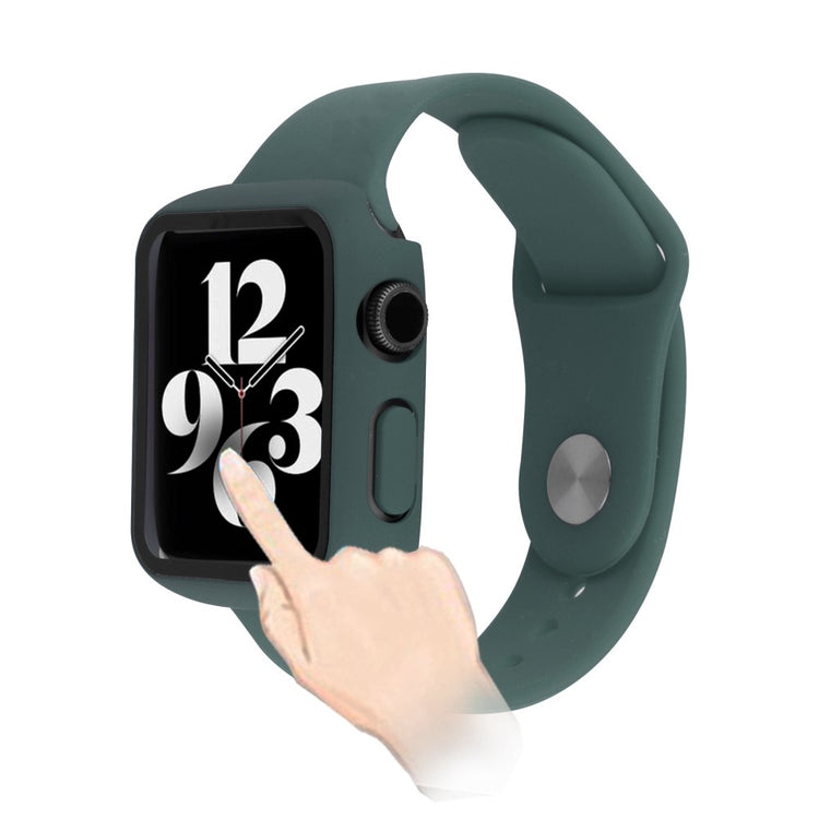 Apple Watch Series 8 (41mm) / Apple Watch Series 7 41mm Plastik Rem med Cover og Hærdet Glas - Grøn#serie_2