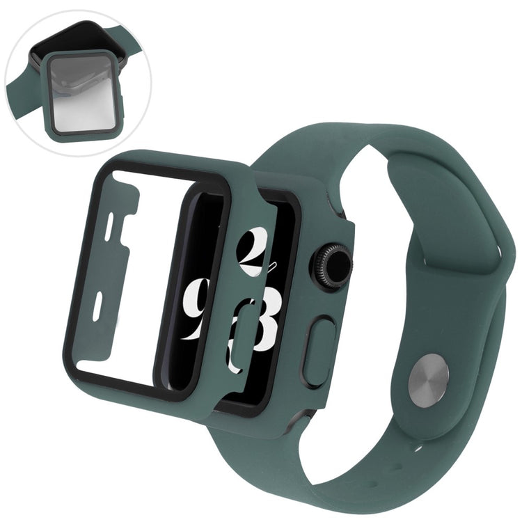 Apple Watch Series 8 (41mm) / Apple Watch Series 7 41mm Plastik Rem med Cover og Hærdet Glas - Grøn#serie_2