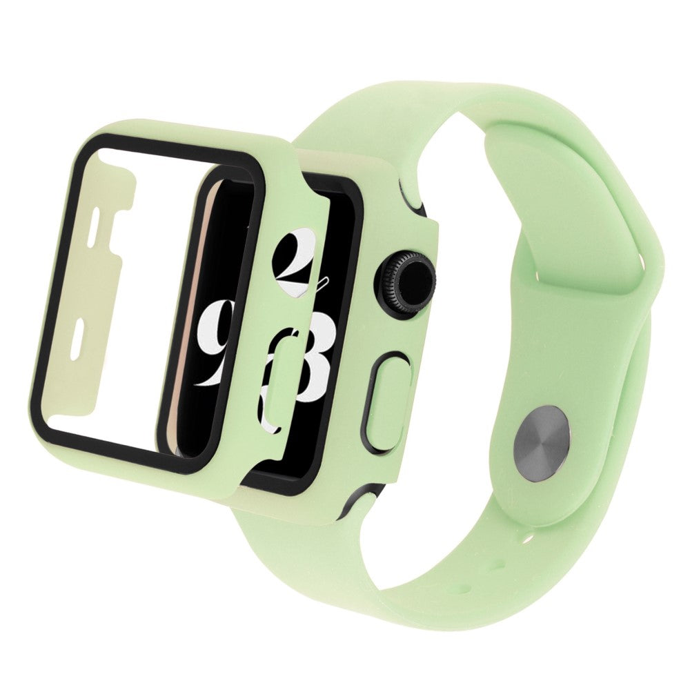Apple Watch Series 8 (41mm) / Apple Watch Series 7 41mm Plastik Rem med Cover og Hærdet Glas - Grøn#serie_5