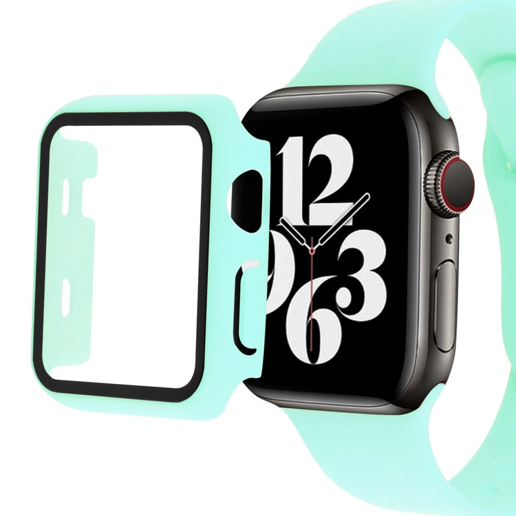 Apple Watch Series 8 (41mm) / Apple Watch Series 7 41mm Plastik Rem med Cover og Hærdet Glas - Grøn#serie_8