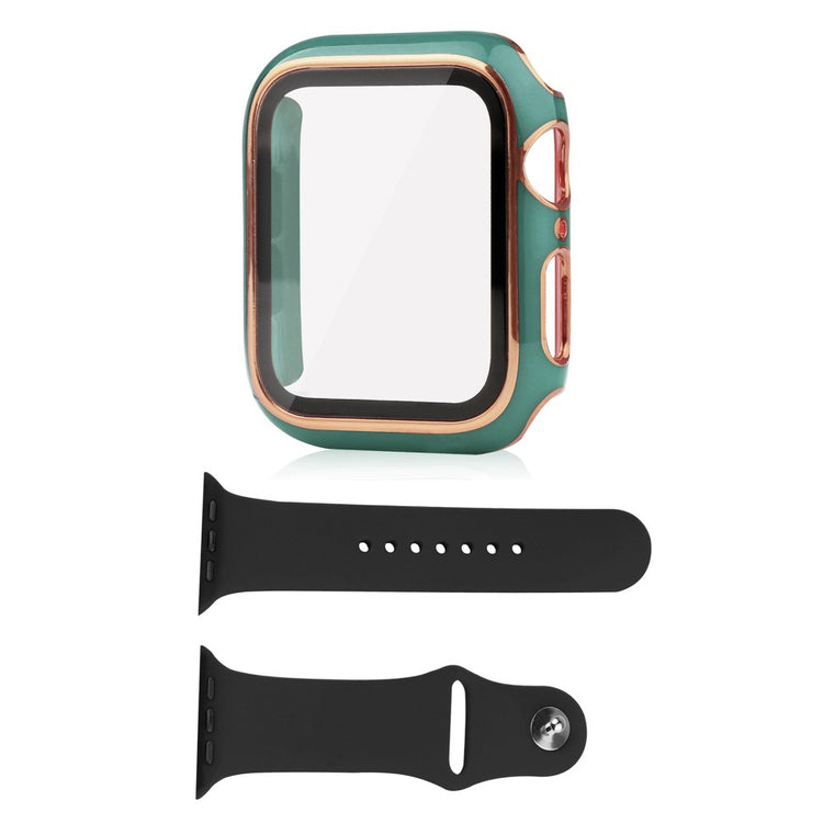 Apple Watch Series 8 (41mm) / Apple Watch Series 7 41mm Plastik Cover med Cover og Hærdet Glas - Grøn#serie_12