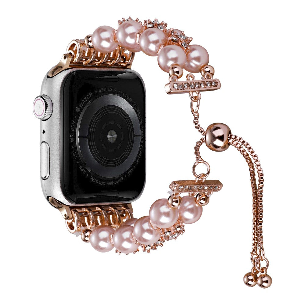 Sejt Plastik Og Rhinsten Universal Rem passer til Apple Smartwatch - Pink#serie_1