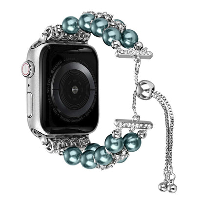Sejt Plastik Og Rhinsten Universal Rem passer til Apple Smartwatch - Blå#serie_3