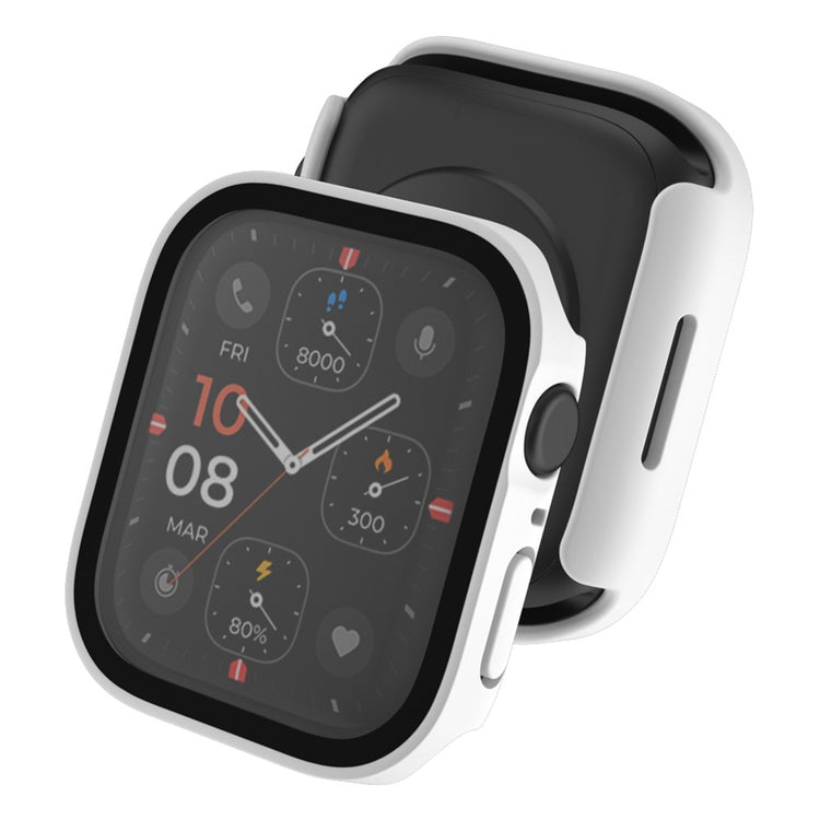 Mega Fed Apple Watch Series 8 (45mm) / Apple Watch Series 7 45mm Cover med Skærmbeskytter i Plastik og Hærdet Glas - Hvid#serie_2