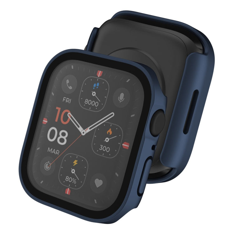 Mega Fed Apple Watch Series 8 (45mm) / Apple Watch Series 7 45mm Cover med Skærmbeskytter i Plastik og Hærdet Glas - Blå#serie_5