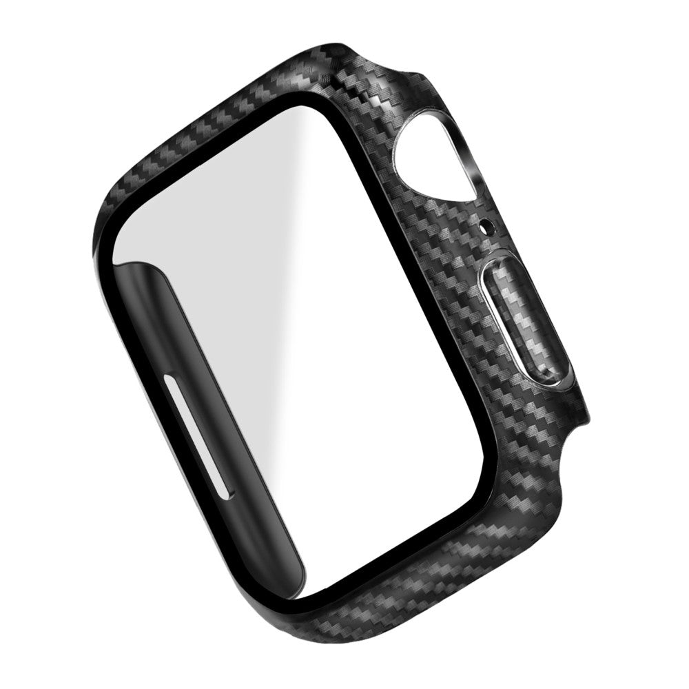 Godt Apple Watch Series 1-3 42mm Cover med Skærmbeskytter i Plastik og Hærdet Glas - Sort#serie_066