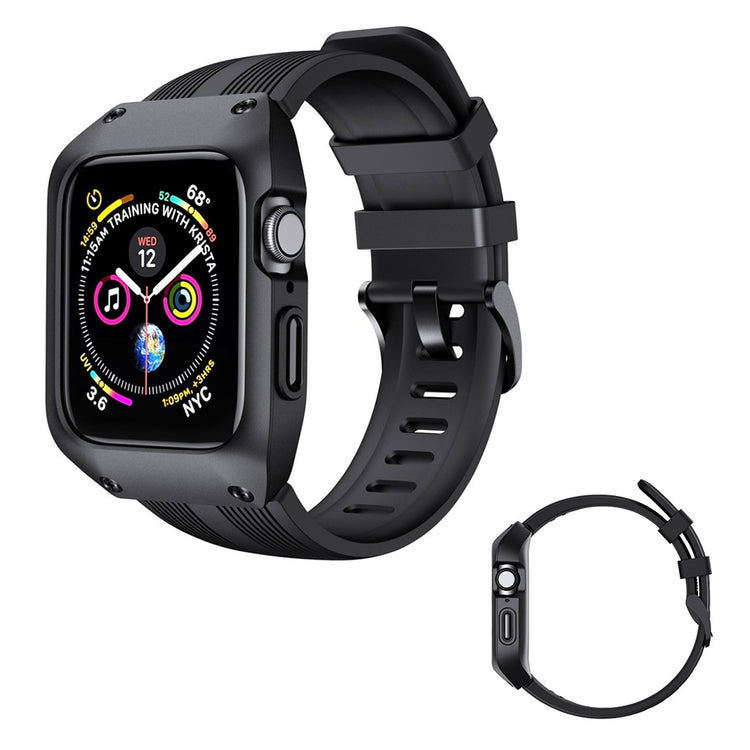 Meget fint Apple Watch Series 1-3 38mm Silikone Rem - Sort#serie_1