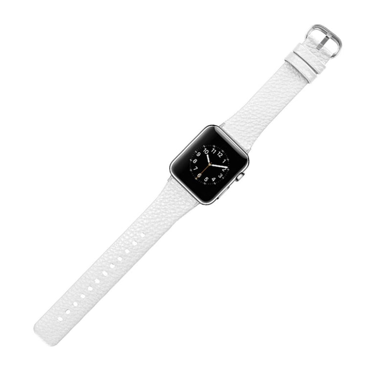 Skøn Apple Watch Series 1-3 38mm Ægte læder Rem - Hvid#serie_2