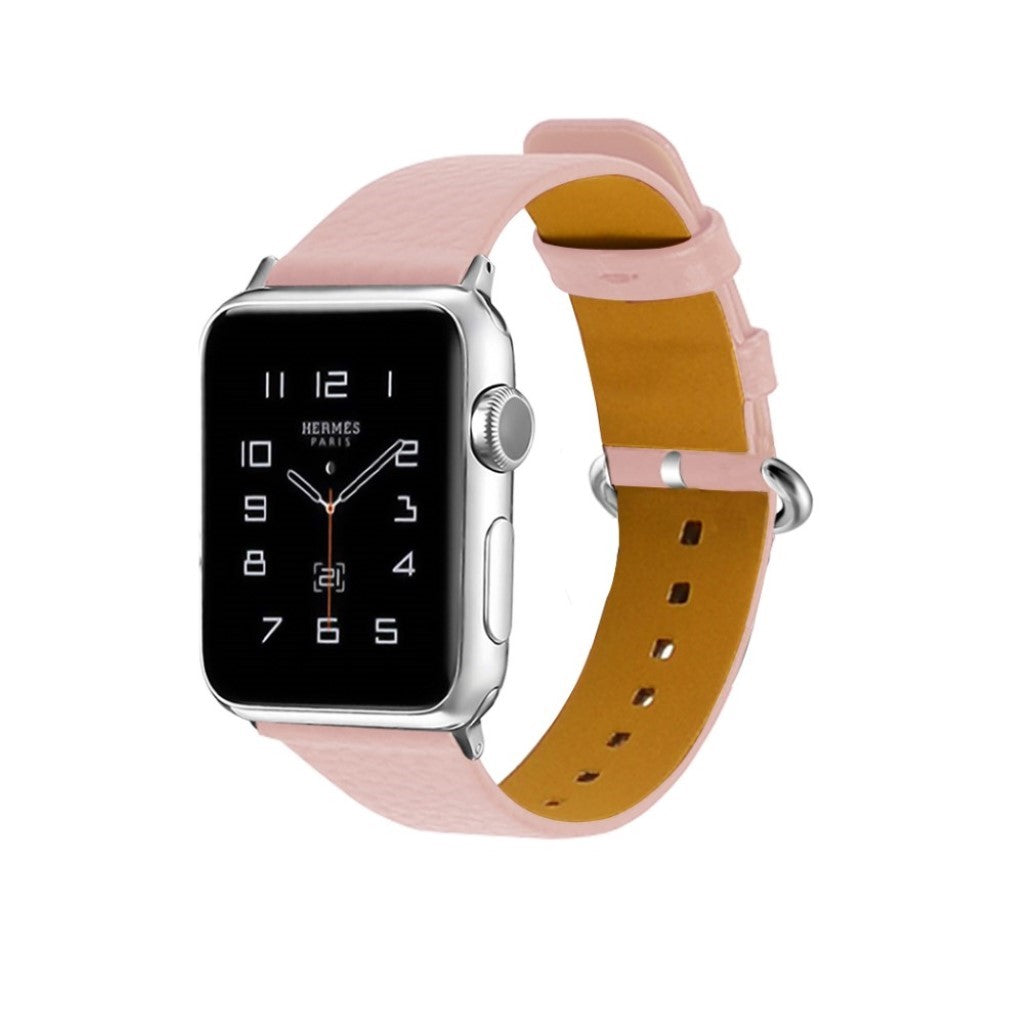 Skøn Apple Watch Series 1-3 38mm Ægte læder Rem - Pink#serie_4