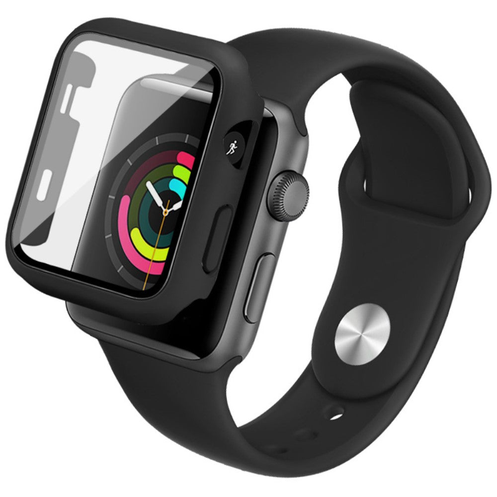 Apple Watch Series 1-3 38mm Silikone Cover med Rem og Hærdet Glas - Gennemsigtig#serie_1