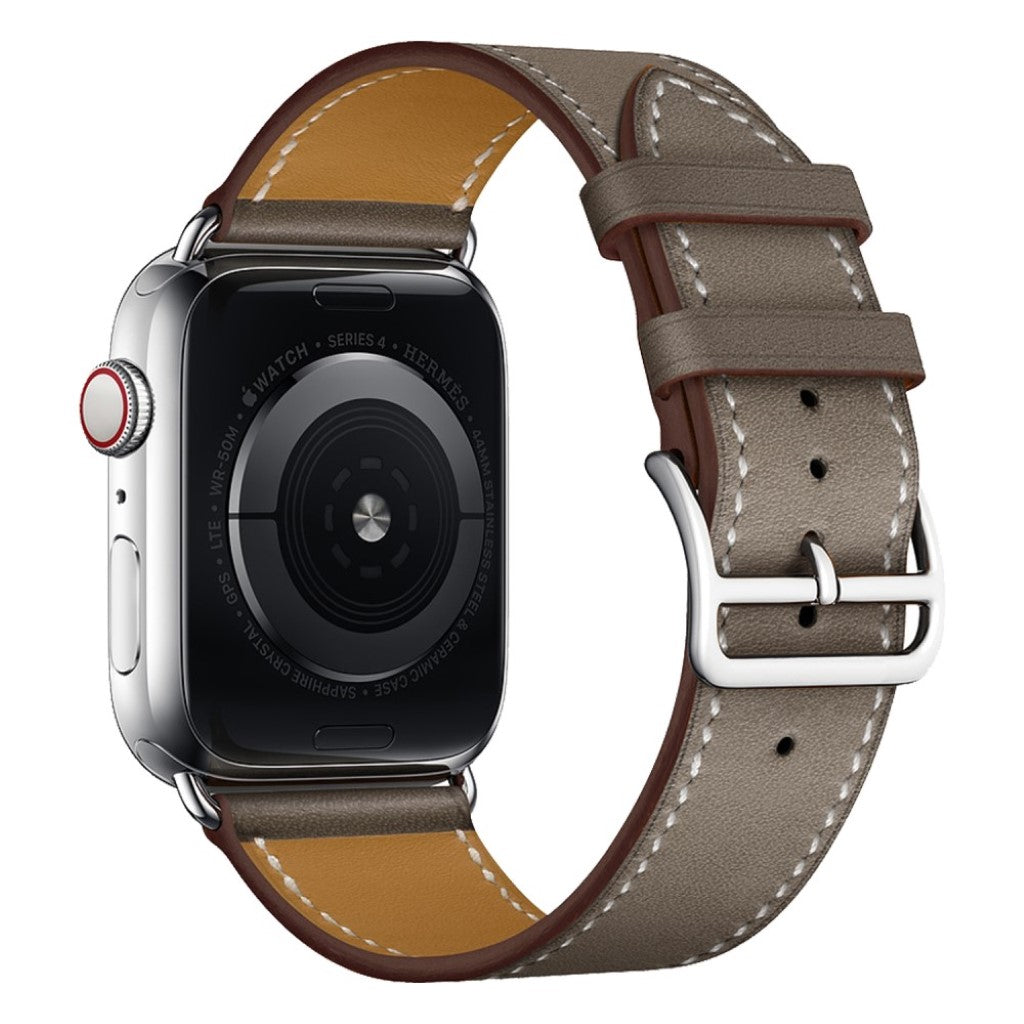 Vildt fantastisk Apple Watch Series 4 40mm Ægte læder Rem - Sølv#serie_3