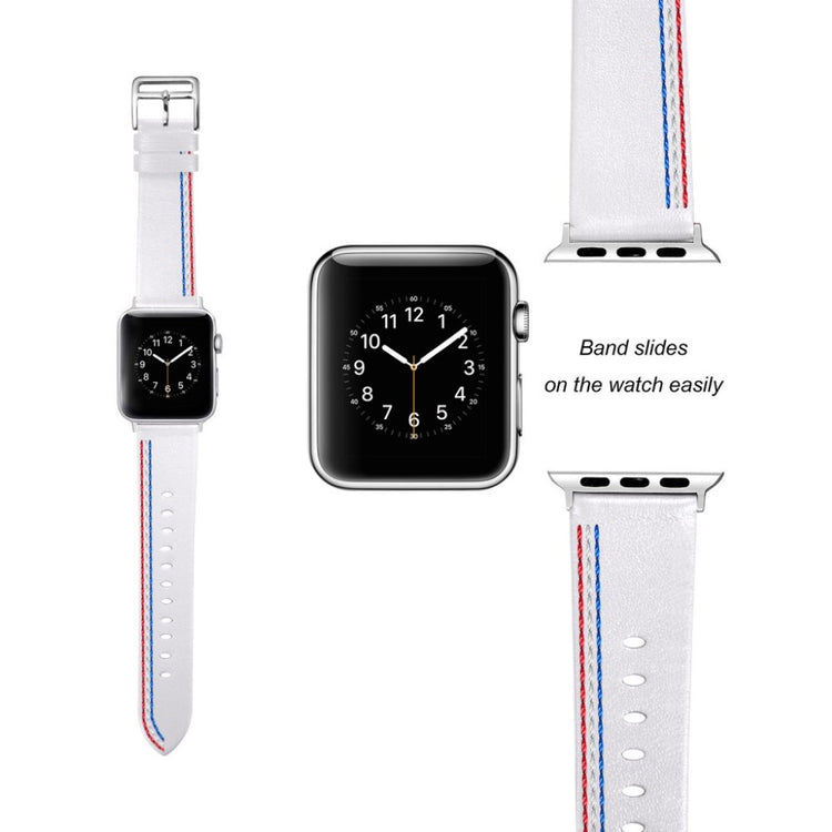 Helt vildt elegant Apple Watch Series 4 40mm Ægte læder Rem - Hvid#serie_1