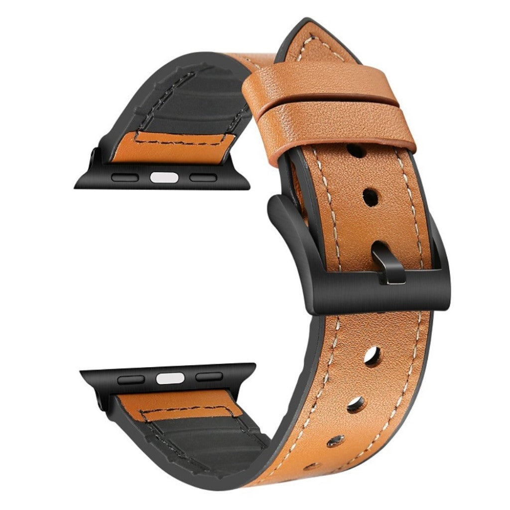 Helt vildt fed Apple Watch Series 4 44mm Ægte læder Rem - Brun#serie_5