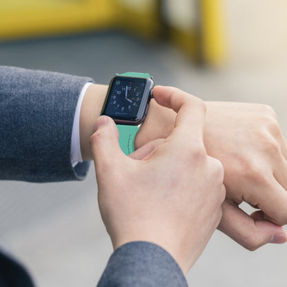 Rigtigt skøn Apple Watch Series 5 40mm Ægte læder Rem - Grøn#serie_6