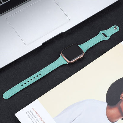 Rigtigt skøn Apple Watch Series 5 40mm Ægte læder Rem - Grøn#serie_6