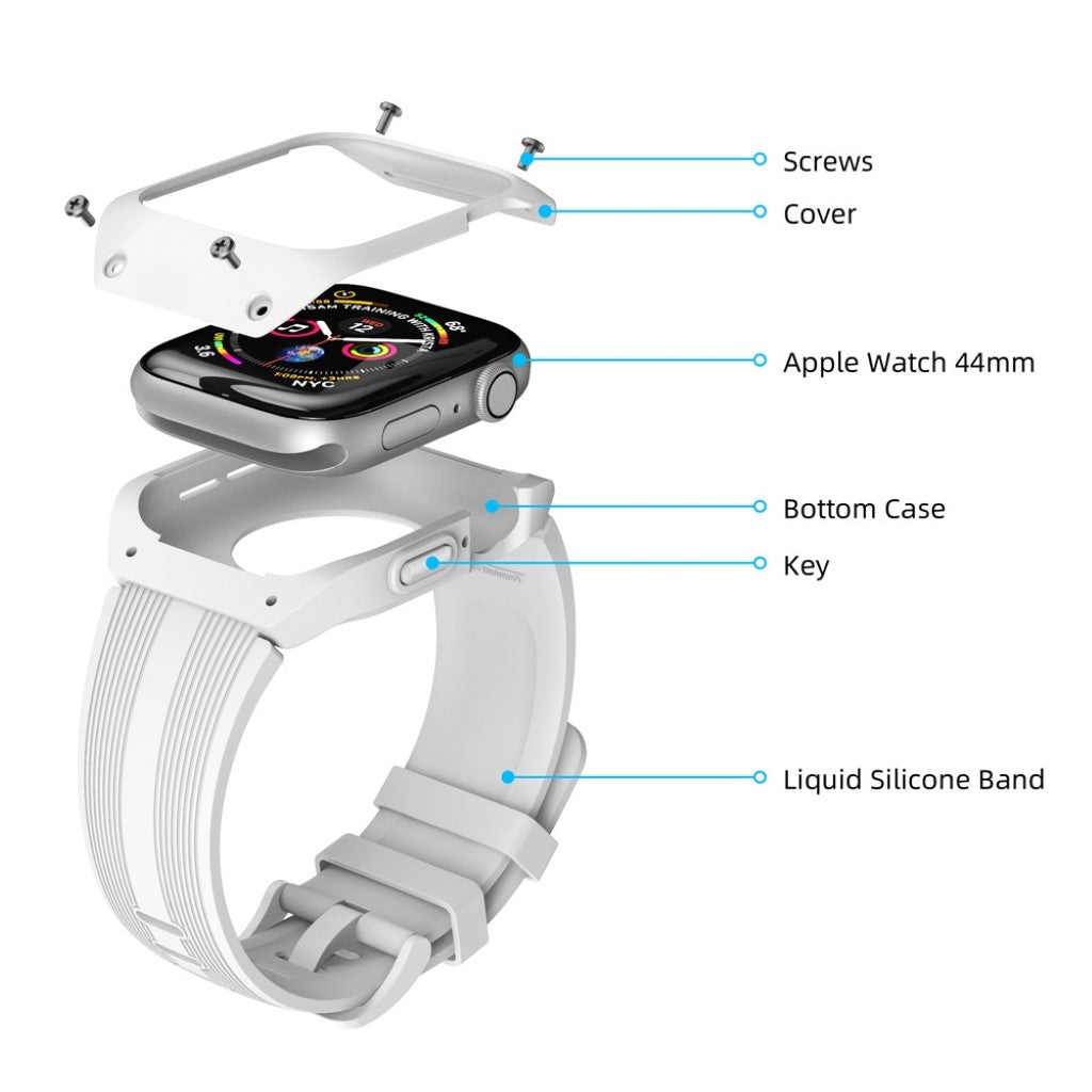  Apple Watch Series 5 40mm / Apple Watch 40mm Silikone Rem - Hvid#serie_2
