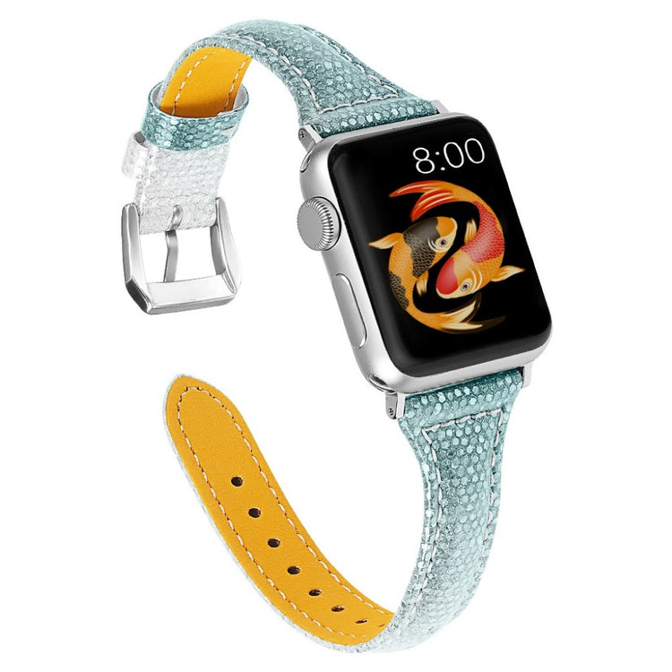 Meget godt Apple Watch Series 5 44mm Ægte læder Rem - Grøn#serie_4