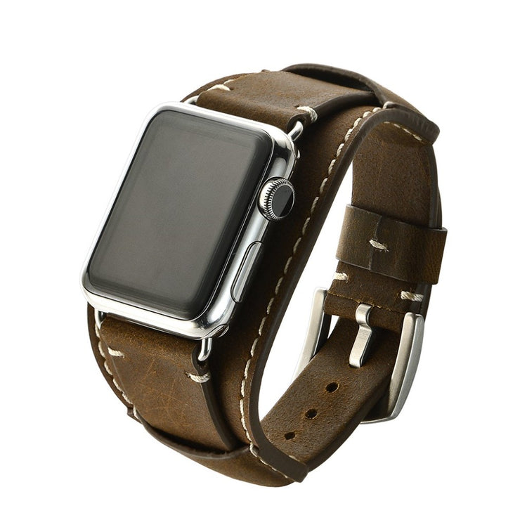  Apple Watch Series 5 44mm / Apple Watch 44mm Ægte læder Rem - Brun#serie_9