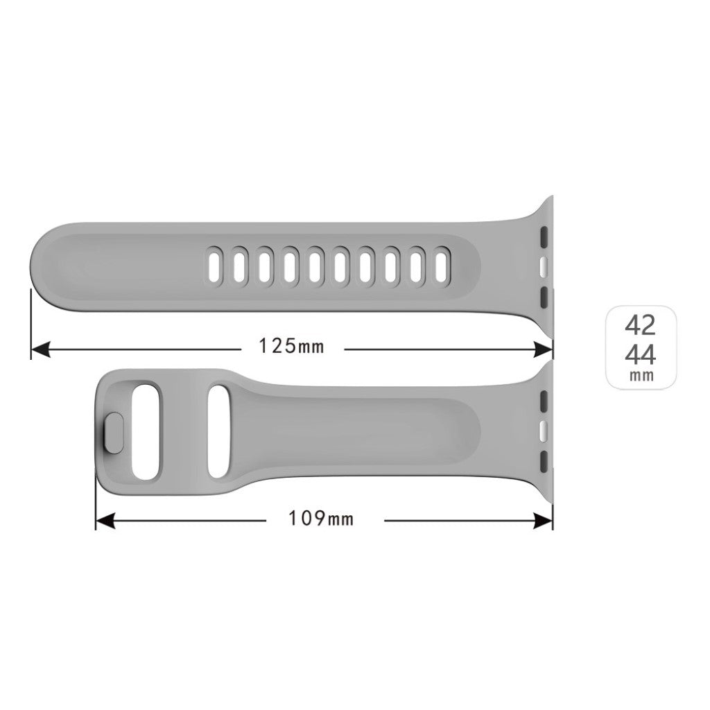 Super kønt Apple Watch Series 5 44mm Silikone Rem - Sølv#serie_3