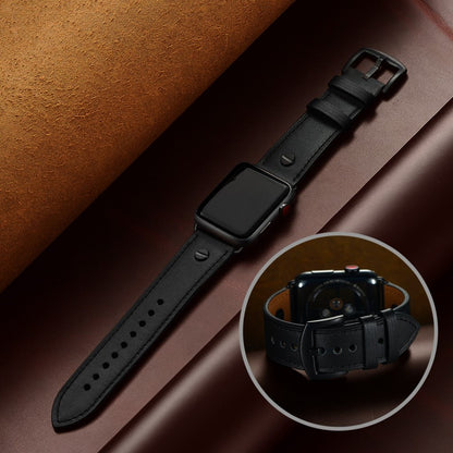 Vildt fantastisk Apple Watch Series 5 44mm Ægte læder Rem - Sort#serie_1