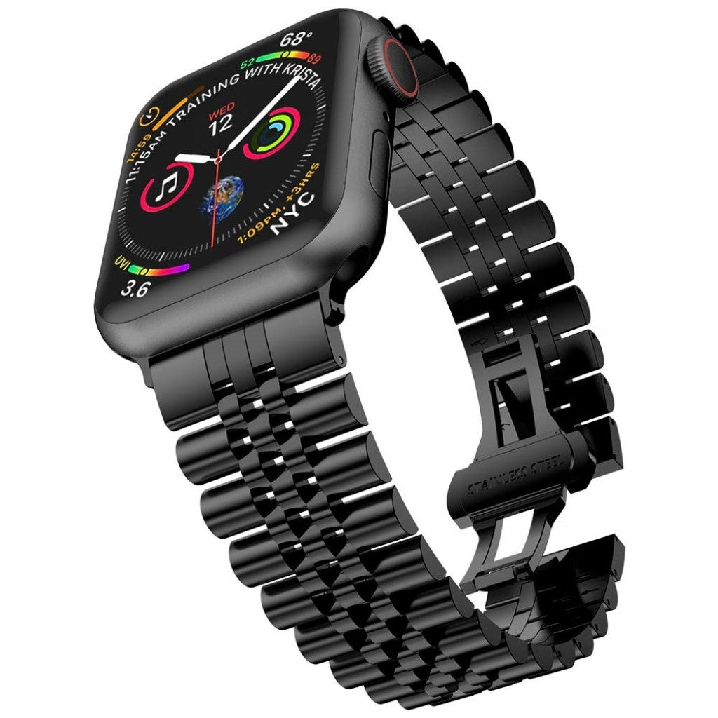 Helt vildt elegant Universal Apple Metal Rem - Sort#serie_1