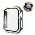 Ongelooflijk Stijlvol Apple Watch 44mm Hoesje met Schermbeschermer in plastic, Strass en Gehard glas
