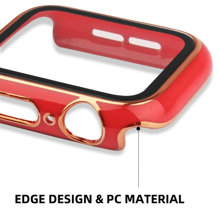 Meget Flot Universal Apple Cover med Skærmbeskytter i Plastik og Hærdet Glas - Rød#serie_7
