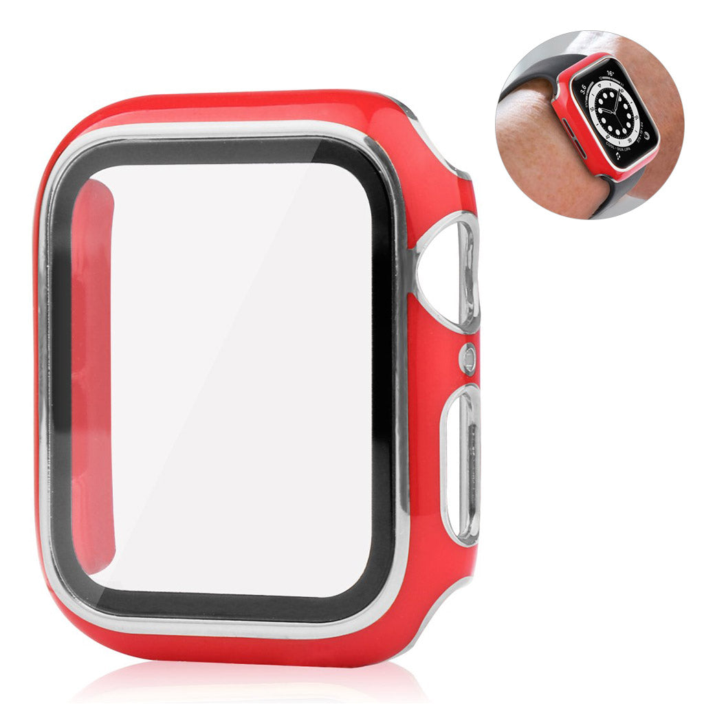 Meget Flot Universal Apple Cover med Skærmbeskytter i Plastik og Hærdet Glas - Rød#serie_8