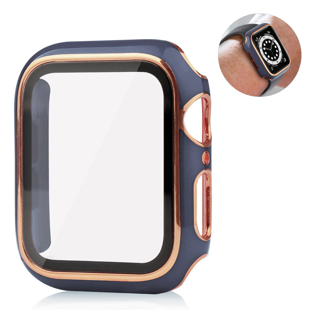 Meget Flot Universal Apple Cover med Skærmbeskytter i Plastik og Hærdet Glas - Blå#serie_9