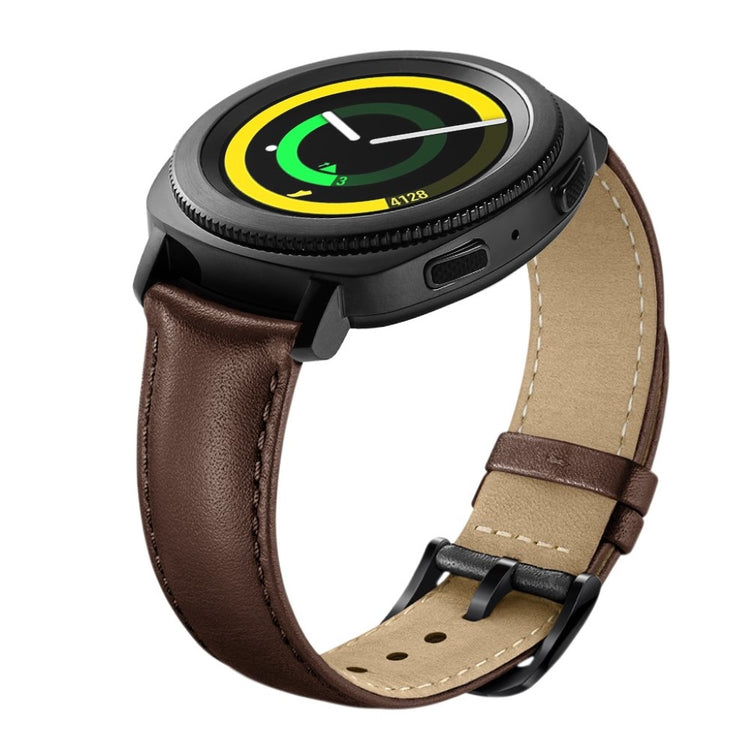 Helt vildt hårdfør Samsung Gear Sport Ægte læder Rem - Brun#serie_3