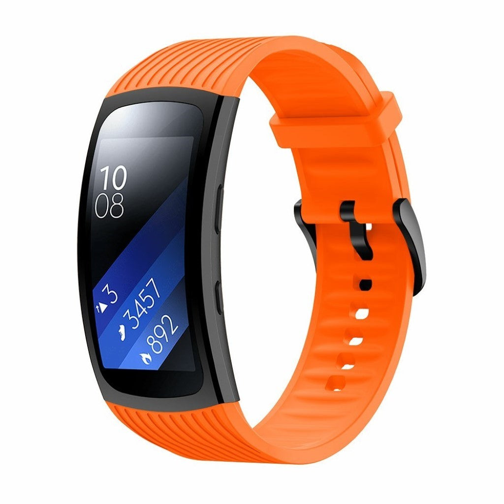 Helt vildt sejt Samsung Gear Fit2 Pro Silikone Rem - Størrelse: L - Orange#serie_5