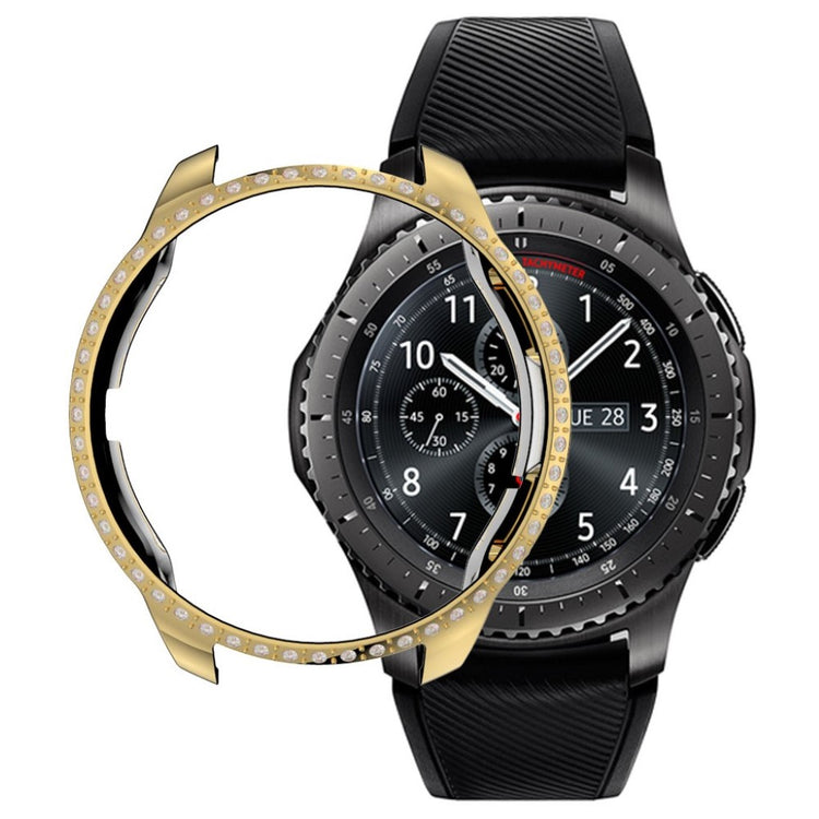 Fed Samsung Galaxy Watch (42mm) Plastik og Rhinsten Cover - Guld#serie_5