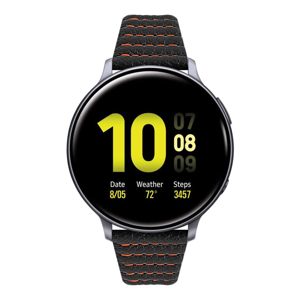 Meget nydelig Samsung Galaxy Watch (46mm) Ægte læder Rem - Sort#serie_1